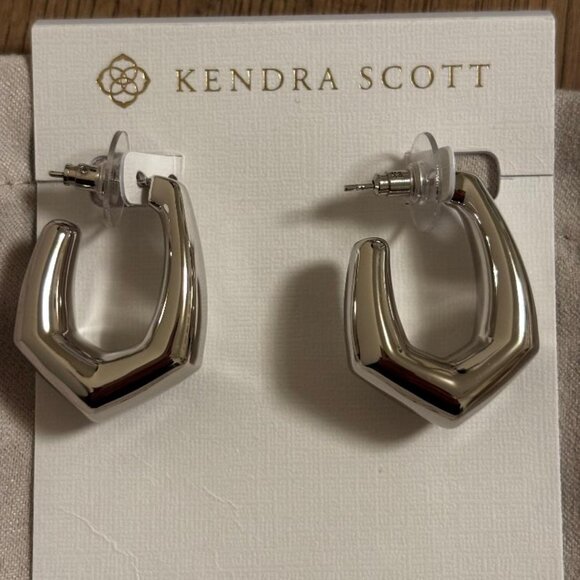 Kendra Scott Silver Geometric Earrings - Picture 3 of 3